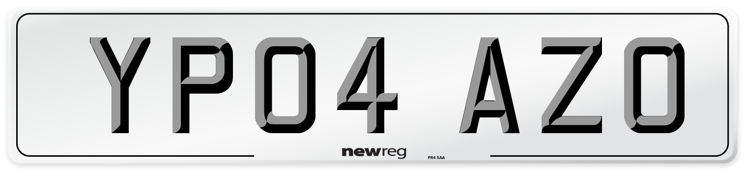 YP04 AZO Number Plate from New Reg